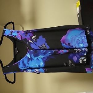 Adrianna Papell Tank Top: Jewel-Toned Floral, Size M